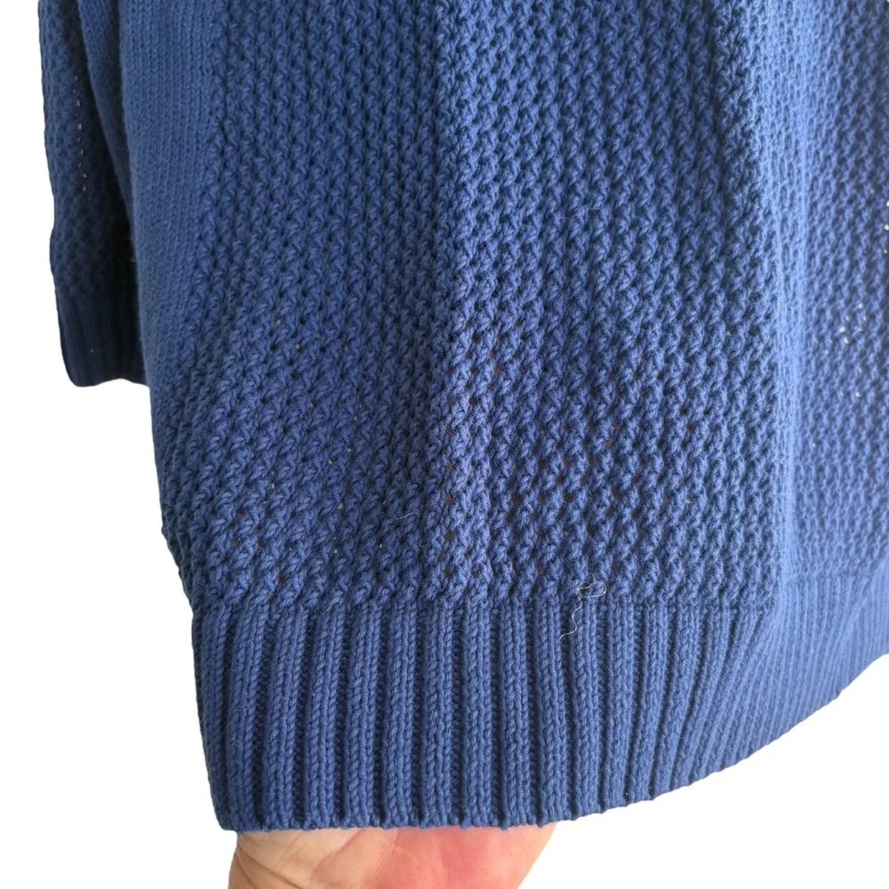 J. CREW Sweater w/ 3/4 Sleeve Loose Knit in Navy Blue Size XXS -- SUPER COMFY!